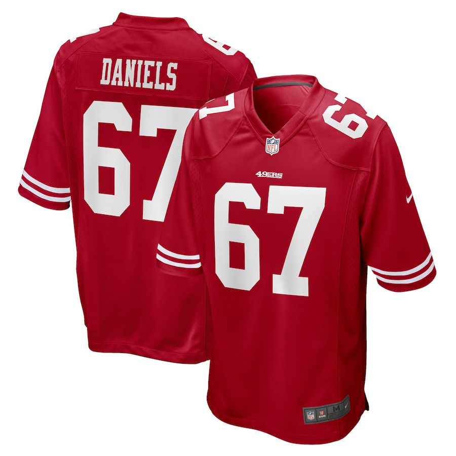 Men San Francisco 49ers #67 Darrion Daniels Nike Scarlet Player Game NFL Jersey